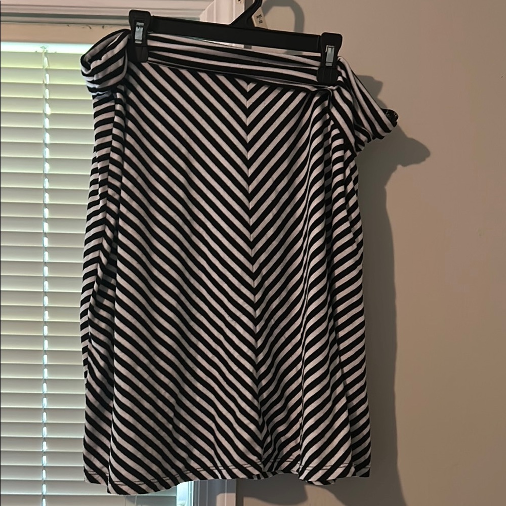 Black and White Striped Women's Skirt